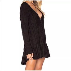Black Free People Black Sweater Dress – Deep V Tunic
